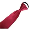 Gravata com zíper 8CM brilhante e lisa masculina e feminina formal casual versátil cor sólida gola profissional para estudante