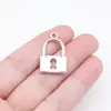 24x15mm 3g Prata Antiga Acessórios para Joias DIY Feito à Mão Pingente de Cadeado Vazado