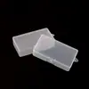 Caja de plástico transparente con gancho, borrador de crayón, caja de almacenamiento portátil para papelería de estudiante, caja de empaque de componentes electrónicos con tapa abatible