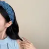 Diadema Trenzada Ancha de Mezclilla Vintage para Mujer, Accesorio para el Cabello