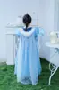 Vestido de Princesa Elsa para Meninas Outono e Inverno Vestido de Manga Longa Vestido Infantil de Gaze Bufante Vestido Elsa de Frozen