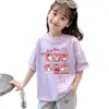 Camisa de Manga Corta Fina de Algodón para Niñas Verano 2026, Top de Algodón Puro con Cuello Redondo, Nueva Camiseta de Manga Corta para Niños