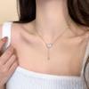 Colar Borboleta com Franja e Zircônia Feminino Leve Luxo Sensação de Alto Padrão Exquisito Corrente para Clavícula Design de Nicho Corrente de Pescoço Não Cai