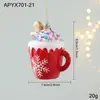 Nuevo Colgante de Plástico en Polvo Pegajoso Rojo Rojo y Blanco Colores en Polvo Colgante de Dibujos Animados Decoración para Colgar en Árbol de Navidad Ventana Stock Listo