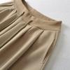Venta al por mayor de ropa de mujer transfronteriza 2025 Verano Nuevo Estilo Europeo y Americano Color Sólido Cintura con Cordón Adelgazante Versátil Pantalón Recto de Pierna Ancha