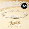 Pulseira Borboleta Luminosa de Prata S925 para Mulheres, Design de Nicho, Luxo Leve, Sensação de Alto Padrão, Joias Florais, Presente para Namorada ou Melhor Amiga