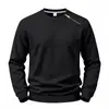 Sudadera Casual de Forro Polar Lisa Suelta para Hombre Otoño/Invierno 2026 con Cremallera Diagonal Única y Cuello Redondo