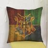 Serie de Televisión Película y Televisión Americana Harry Potter Almohada Logo de Personaje Lino Terciopelo Funda de Almohada de Cintura Cojín para Sofá de Casa Almohada para Coche