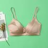 Ropa interior ultrafina estilo francés de seda para bustos grandes y pequeños, sencilla y brillante de seda de morera, talla grande, sin costuras, sin aros para mujer
