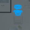 Novo YG67 Personalidade Sticker Luminous HELLO Filhote de Cachorro Três Cores Interruptor Adesivo Home Wall Decoração Adesivo de Parede