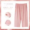 Pantalones de pijama de modal para mujer, primavera y otoño, casual, holgados, combinan con todo, color liso, pantalones Capri, verano, finos, talla grande, pantalones para casa