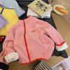Jaqueta de Veludo Austríaco Infantil, Gola Alta de Veludo para Menino, Roupa Quente de Outono e Inverno, Top de Veludo Dupla Face Espessado à Prova de Vento para Bebê Menina