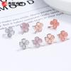 Pendientes de trébol de cuatro hojas de la suerte de plata de ley 925 para mujer, estilo nuevo, estilo sencillo, combina con todo, elegantes, para verano de 2022.