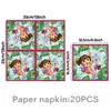 Decoraciones para fiesta de cumpleaños de niña transfronteriza: Guirnalda de mono Dora, decoraciones colgantes en espiral, vasos de papel, platos de papel, mantel, globos