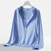 Ropa de protección solar de seda helada upf50 para hombre, abrigo fino de verano transpirable para exteriores, ropa de pesca con protección ultravioleta para mujer