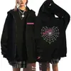 Sudadera con capucha y cremallera holgada estampada Harajuku Periférico del Grupo Kpop Estrella Coreana Stray Kids Chaqueta