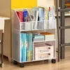 Estante de Almacenamiento Multifuncional para el Hogar Estante de Almacenamiento Debajo del Escritorio Multicapa con Ruedas Estantería al Lado del Escritorio Estante de Almacenamiento para Estudiantes