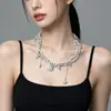 Colar Multicamadas Estilo Férias Estrela do Mar Concha Pérola Cristal Corrente de Clavícula Moda Doce Cool Resistente Estilo Ins Luxo Leve para Mulheres