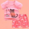 Nuevo conjunto de shorts de manga corta para niños verano niños y niñas camiseta ropa infantil conjunto de dos piezas para bebé manga corta Mayoreo