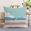 Almofada Azul Simples para Sofá Sala de Estar Almofada de Cama Encosto Almofada de Encosto para Cochilo Escritório Almofada de Proteção Lombar Capa para Carro