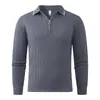 Suéter de gola com zíper parcial novo estilo europeu e americano para homens, camada base de tricô nova moda primavera/outono/inverno
