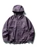 Chaqueta funcional para exteriores estilo americano Ru Meng para hombre y mujer, adhesiva, cortaviento, impermeable, tres en uno, holgada, con capucha