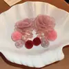 Pendientes de Aguja de Plata Serie Rosa Corazón de Chica Flor Gota de Agua Borla Lujo Ligero Pendientes de Gama Alta Moda Principios de Primavera Accesorios para Orejas