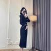 Vestido francês de outono e inverno temperamento socialite único super bonito filha rica pequeno estilo perfumado vestido preto crianças