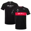 Roupas de Motociclismo de Corrida F1 Modelo Novo Transfronteiriças, Camiseta Respirável de Secagem Rápida com Gola Redonda e Manga Curta, Camisa de Trabalho Off-Road