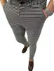 Calça lápis masculina casual de cintura média com estampa digital, modelo slim, lançamento primavera/outono 2025, estilo europeu e americano.