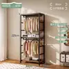 Guarda-roupa de metal estilo aberto, cabideiro de chão para quarto, cabide de roupas doméstico, unidade de prateleira para closet