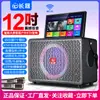 Máquina de Karaoke Dobrável All-In-One com Tampa Flip-Top e Tela de Exibição, Sistema de Áudio e Vídeo Karaoke, Alto-falante Essencial para Performances ao Ar Livre