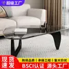 Mesa de centro de cristal para casas pequeñas, moderna minimalista, lujo ligero, mesa pequeña minimalista, mesa de centro creativa de moda para sala de estar