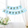 Feliz Cumpleaños Banderín de Papel Letra Grande Bronceada Banner de Cola de Pez + 5 Globos de Lentejuelas de 2.8g Transfronterizo