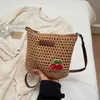 Bolsas Tejidas a Mano para Mujer, Nuevos Bolsos de Hombro Primavera-Verano 2027, Bolsos Cruzados tipo Cubo de Moda de Nicho Súper Populares para Salidas