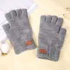 Novas Luvas Quentes Meio-Dedo, Flexíveis e Convenientes para Escrever, Quentes e Espessadas, Luvas à Prova de Frio de Imitação de Caxemira para Homens e Mulheres