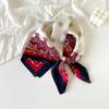Lenço de Seda Paisley Marinho com Toque de Alta Qualidade, Lenço de Cabeça Decorativo, Cachecol, Lenço de Pescoço Decorativo, Conjunto de Acessórios para o Pescoço
