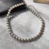 High-end retro cinza colar de pérolas luz luxo Chanel estilo clavícula cadeia outono einverno Nova moda colar para as mulheres 7363
