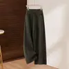 Calças de Lã Wide Leg Femininas Inverno Engrossadas Quentes Largas Retas Estreitas Calças 2026 Novo Estilo Caimento Emagrecedor Casual