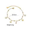 Lele Jewelry Estilo Ins Europeu e Americano Venda Cruzada Mais Vendida Tornozeleira de Pérola de Concha Estilo Férias no Oceano Personalizado Joia de Pé para o Pé Ouro 18K