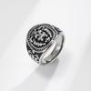 Anillo de acero inoxidable para hombre estilo europeo y americano con cabeza de león, joyería de mano retro masculina dominante, Amazon transfronterizo