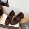 Zapatos Mary Jane de Peluche con Hebilla Única y Boca Baja para Mujer 2026 Retro Mezcla Suela Plana Engrosados Cálidos de Moda Zapatos de Algodón