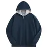 Nuevas sudaderas con capucha reversibles de bloques de color para hombre y mujer, transpirables de primavera y otoño, ajuste holgado casual con cremallera, venta al por mayor