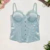 Top Bodycon Sexy de Veludo Europeu e Americano com Fivela Frontal e Renda para Mulheres, Corselete Modelador de Cintura Espinha de Peixe Elegante