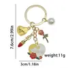 Chaveiro de Liga Quente Transfronteiriço com Pingente de Borboleta Rosa com Flores e Pérolas para Mochila Presente para o Dia das Mães