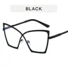Gafas de Metal para Mujer Cross X con Lente Plano Antiluz Azul, Moda Ins, Montura Personalizada para Celebridad Cyber, Montura Artística Retro