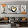 Pintura decorativa moderna minimalista para sala de estar, arte abstrato em linha, pintura para pendurar na parede de fundo do sofá, tríptico de atmosfera de alta qualidade