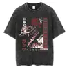 Camiseta Vintage Estampada de Anime Japonés Berserk Streetwear para Hombre Camiseta Lavada de Verano Camiseta Casual de Algodón