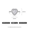 Anillo de Amor Corazón a Corazón con Flor de Hielo Cortada de Piedra Preciosa de Colores de Venta Caliente en Tiktok con Anillo de Diamante de Alto Carbono Paraiba
