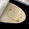 Nuevo Collar Pulsera de Lujo Ligero Corazón de Amor Cadena de Bolas Doradas en Forma de Corazón Venta Caliente Transfronteriza Collar Pulsera sin Color al por Mayor
